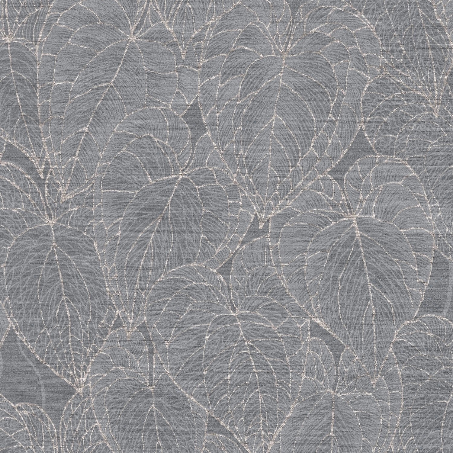 PROFHOME 781283-GU Natur Tapete Floral schimmernd Grau Silber 0,53 m x 10,0 günstig online kaufen