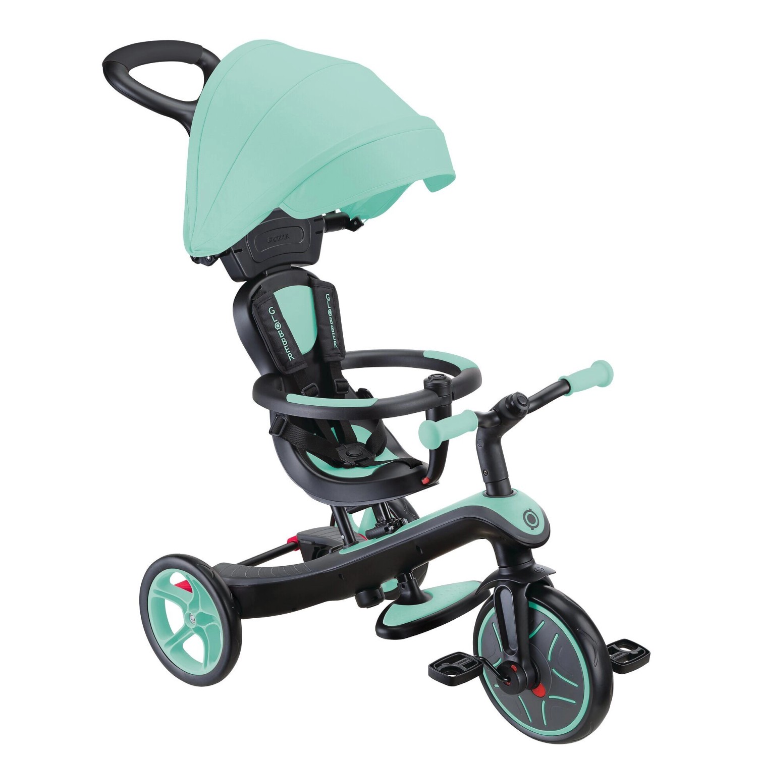 Globber Explorer Trike 4in1 Kinderwagen Dreirad und Laufrad 10/8,5 Zoll TPR günstig online kaufen