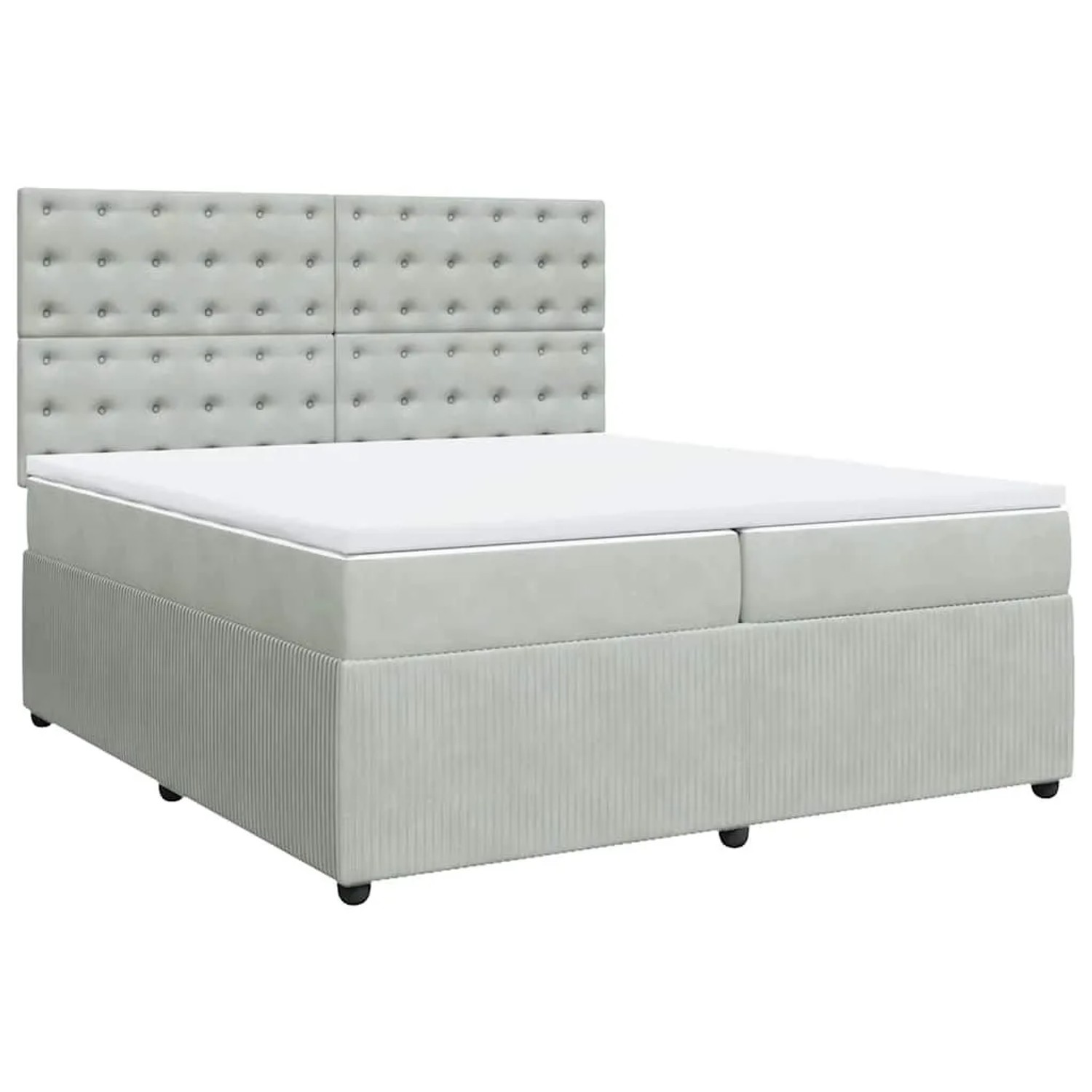 vidaXL Boxspringbett mit Matratze Hellgrau 200x200 cm Samt 3294742 günstig online kaufen