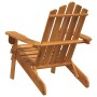 Klappbarer Adirondack-Gartenstuhl aus massivem Akazienholz mit breiten Armlehnen, Rückansicht.