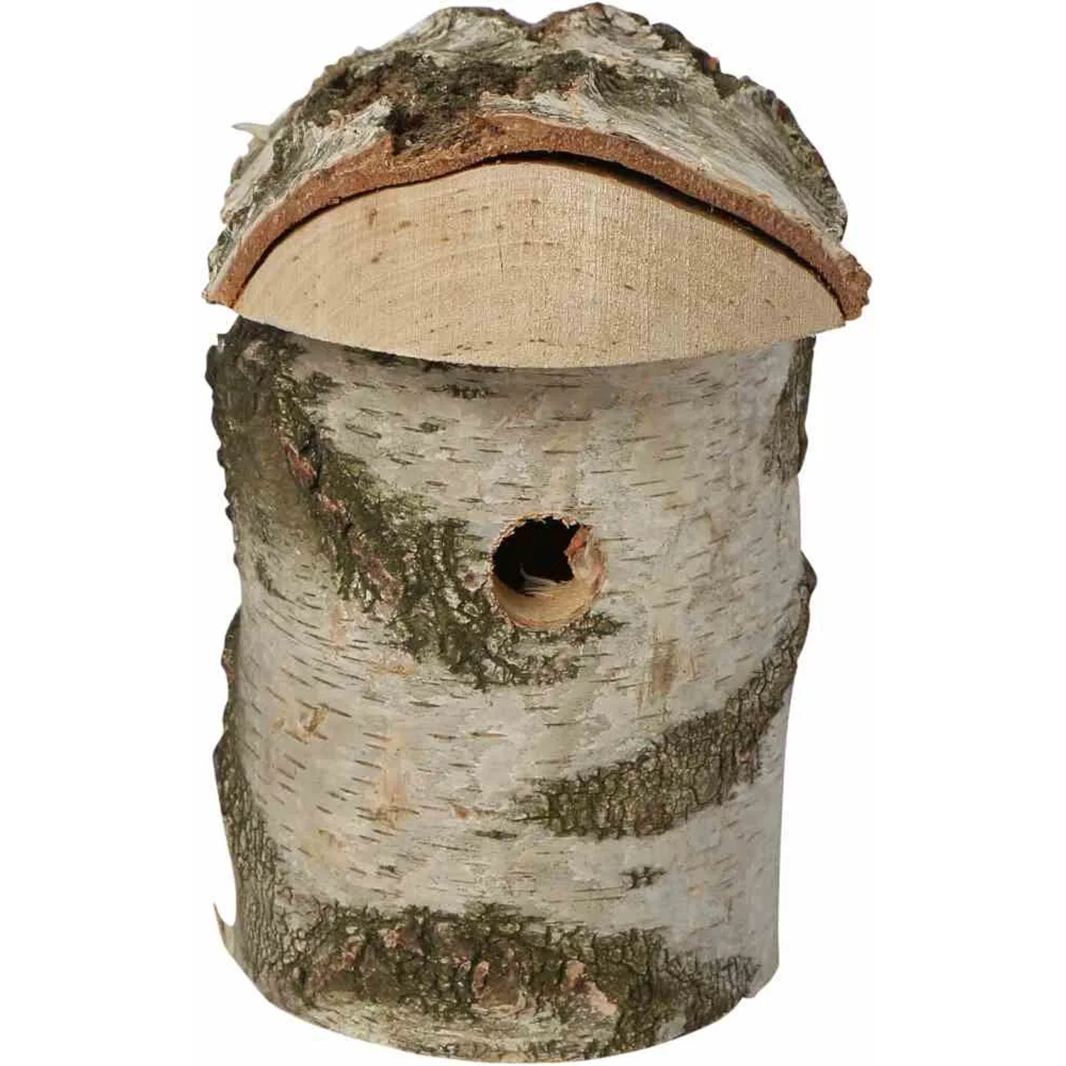 Siena Garden Nistkasten aus Birke Natur, ideal für Meisen, mit schwenkbarem Dach zur einfachen Reinigung.