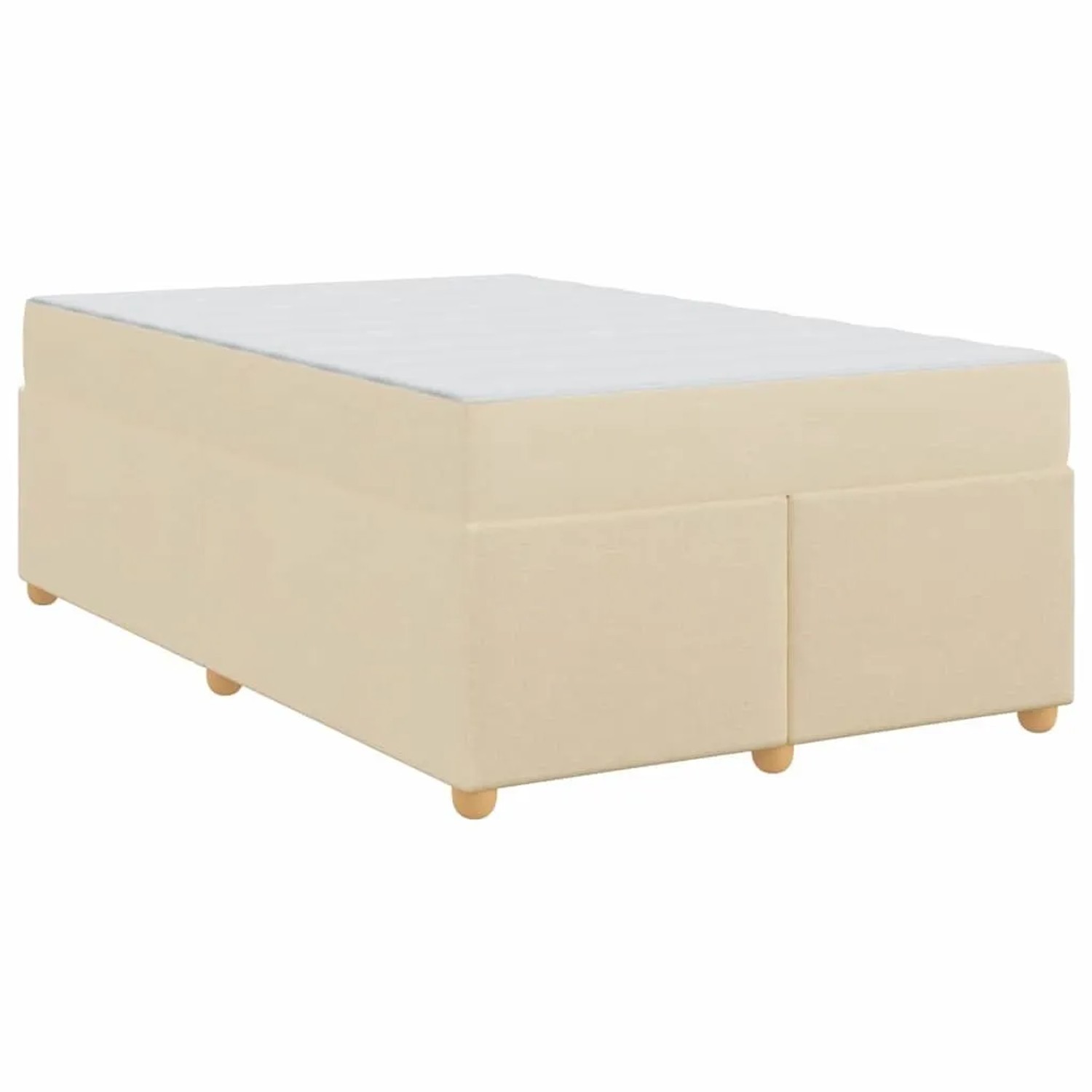 vidaXL Bettrahmen mit Matratze Creme 120 x 190 cm Stoff 3399347