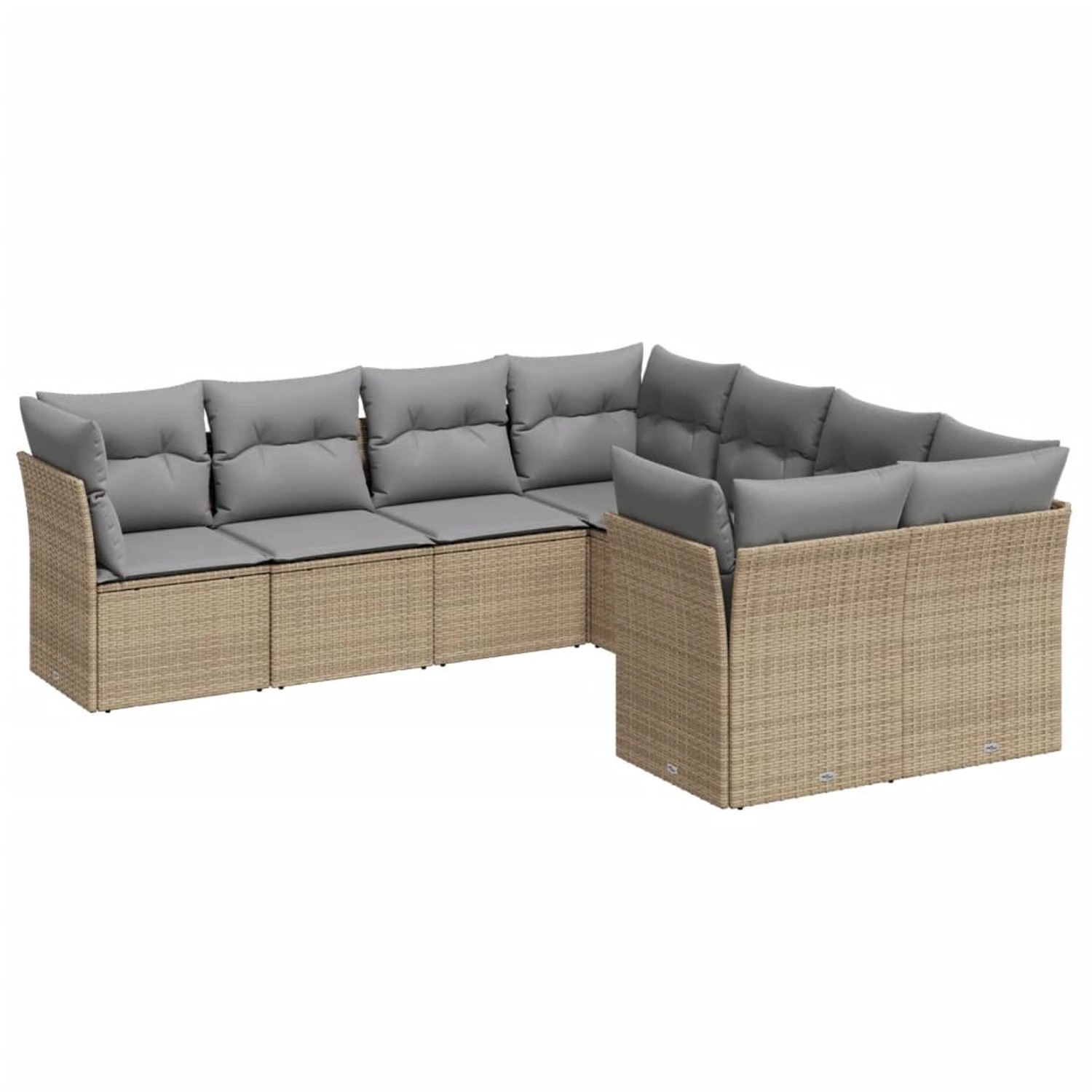 vidaXL 8-tlg Garten-Sofagarnitur mit Kissen Beige Poly Rattan Modell 33 günstig online kaufen