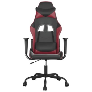 vidaXL Gaming-Stuhl mit Massagefunktion Schwarz und Weinrot Kunstleder 345406