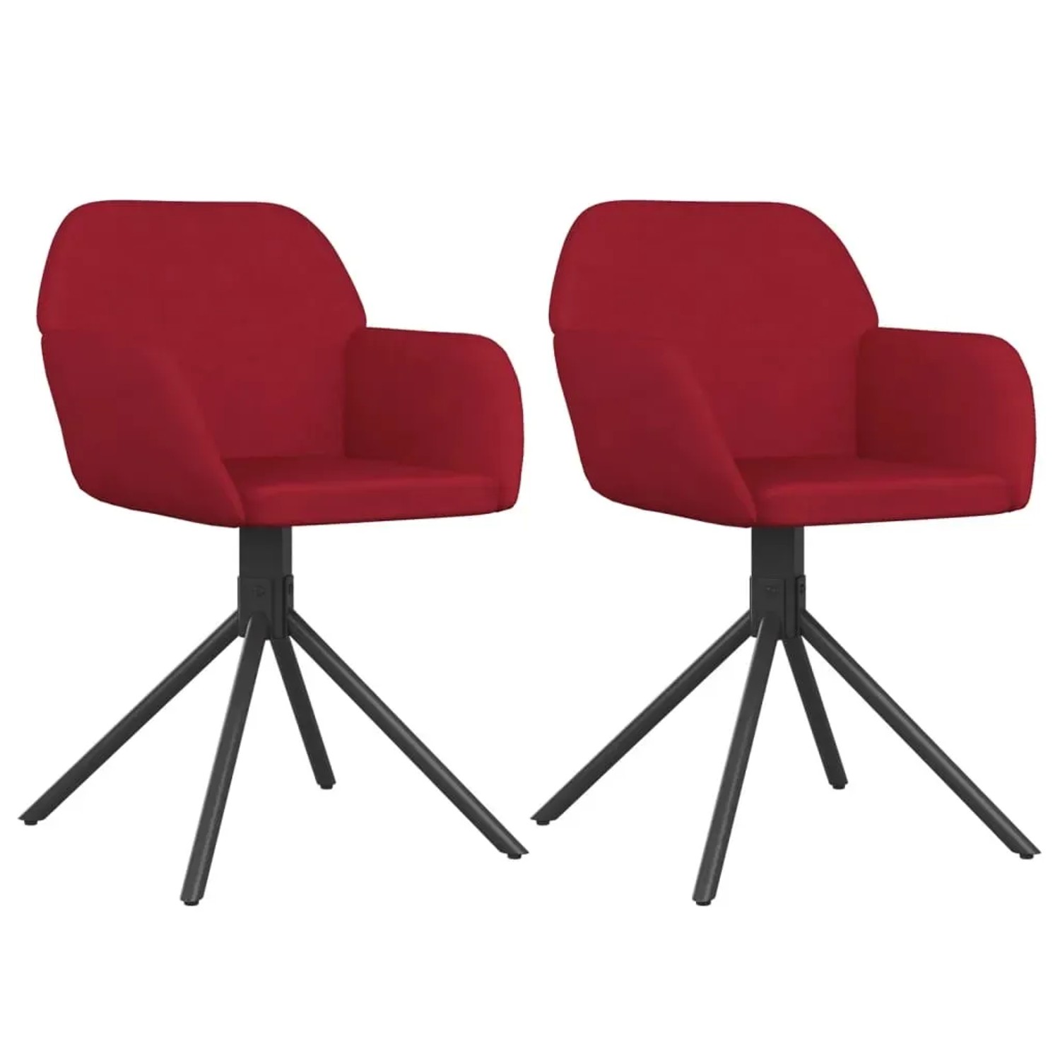 vidaXL Esszimmerstühle 2 Stk Drehbar Weinrot Samt 344745