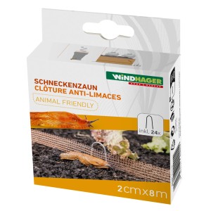 Windhager Schneckenzaun, 2 cm x 800 cm, auf der Verpackung abgebildet.