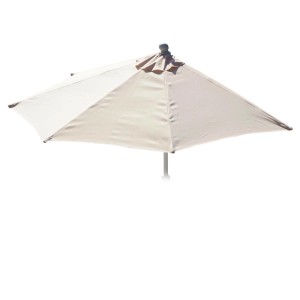 Cremefarbener, halbrunder Sonnenschirm Bezug Lorca, 270 cm. Aus Polyester, witterungsfest mit UV-Schutz 50+.