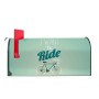 Grüner Banjado US Briefkasten mit Fahrrad Motiv und roter Fahne. Ideal als Wand- oder Standbriefkasten.
