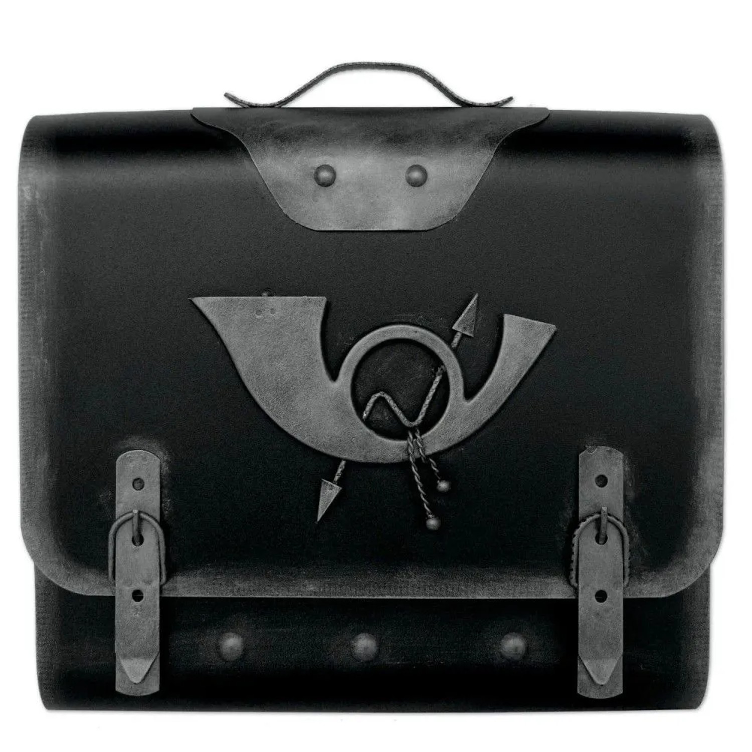 HMF 511-09 Briefkasten Alter Schulranzen Posthorn PH3 40 x 40 x 9 cm Silber