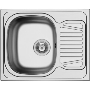 Pyramis Einbauspüle Sparta aus Edelstahl, 62x50 cm, mit Abtropffläche.