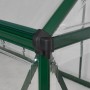 Detailaufnahme: Grünes Palram Canopia Hybrid Gewächshaus, Ecke mit Verbinder.