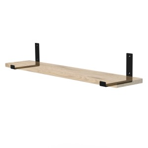 ML-Design Regalhalterung, 2er Set, 20x4x14 cm, schwarz, Metall, L-Form zur Wandmontage.