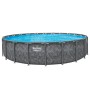Bestway APX365 Solo Pool, Ø 671 cm, dunkelgraue Marmor-Optik, runder Stahlrahmenpool.