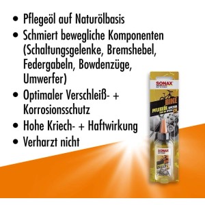 Sonax Bike Fahrrad-Öl für Schaltung Federgabel Bremsen Umwerfer Kriech-Öl Pflege