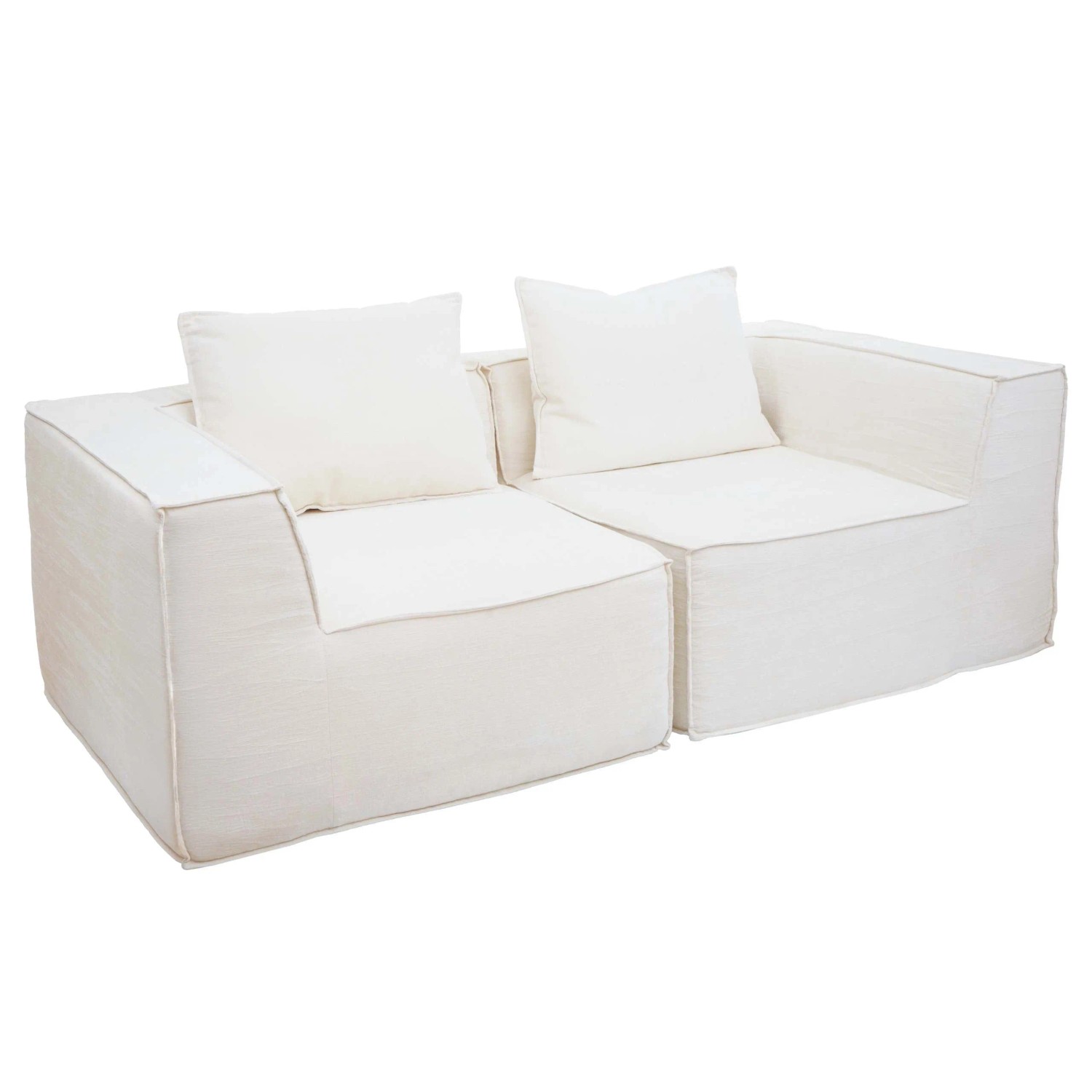 MCW 2er-Sofa/Zubehör Für Sofa O54 Modular Stoff/Textil 63x194x97cm Creme