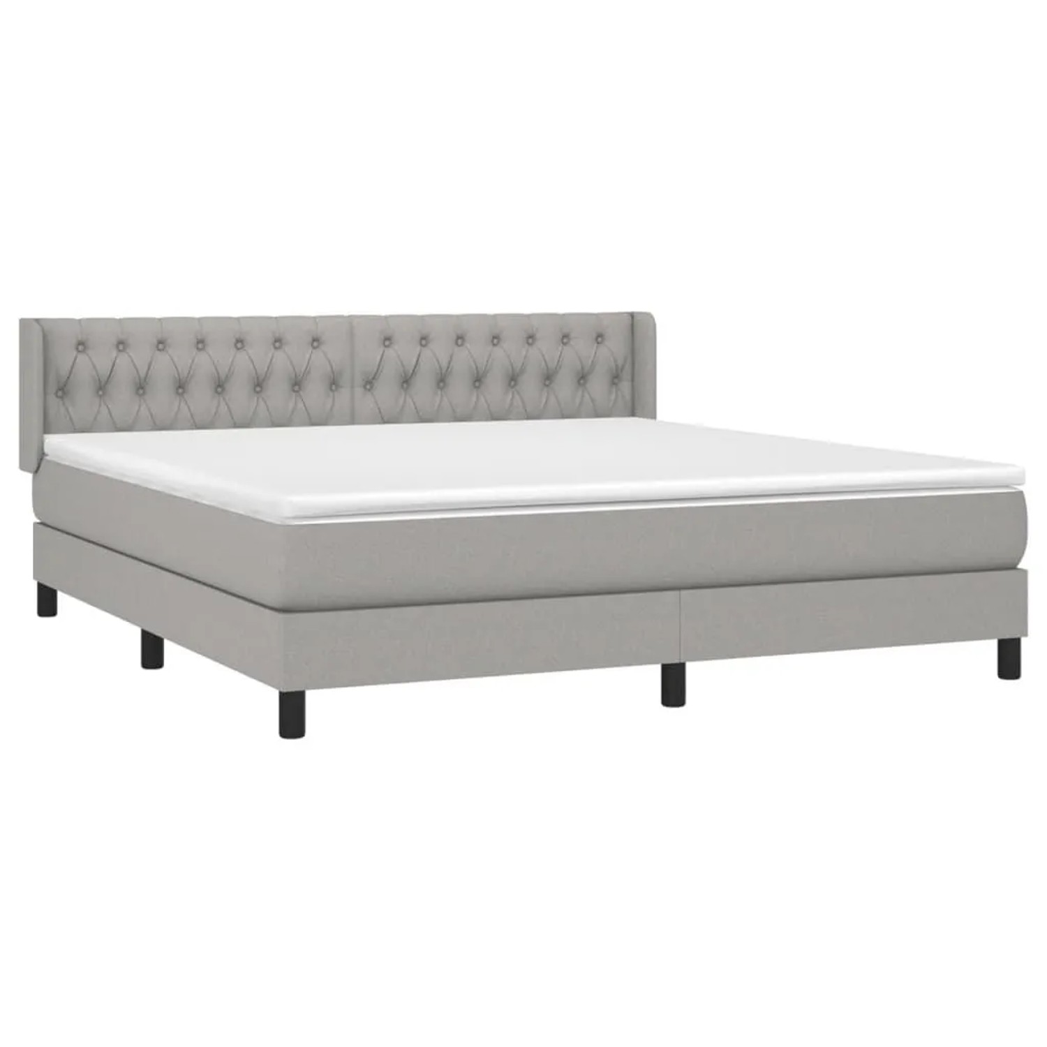 vidaXL Boxspringbett mit Matratze Hellgrau 180x200 cm Stoff 3129969 günstig online kaufen