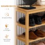 HOMCOM Schuhregal aus Bambus mit 5 Ebenen für ca. 20 Paar Schuhe.