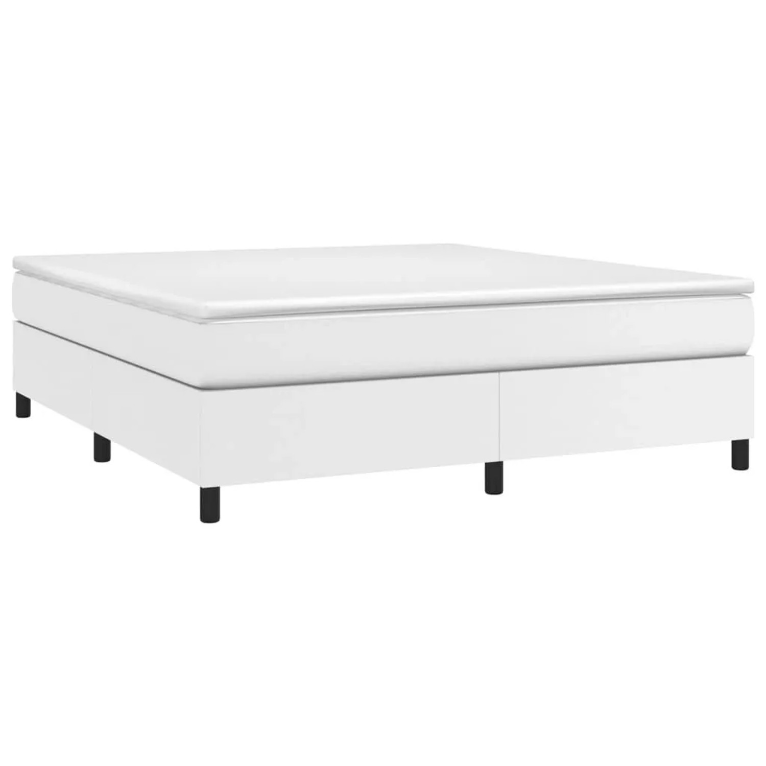 vidaXL Boxspringbett mit Matratze Weiß 160x200 cm Kunstleder 3144615 günstig online kaufen