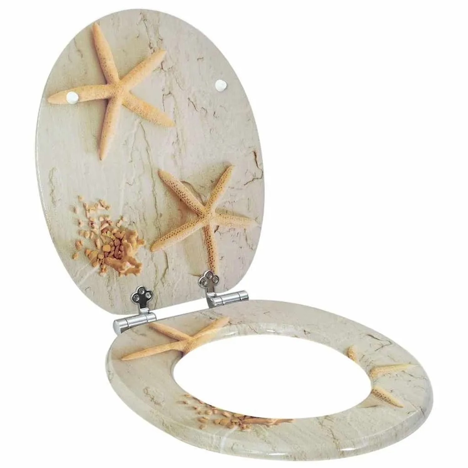 vidaXL Soft-Close Toilettensitz Gelb und Weiß 44 x 38 cm MDF-Platte 42027178