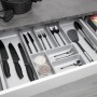 SOTECH ORGA-BOX-2 Besteckeinsatz Tiefe 462 mm Höhe 50,5 mm Für Nobilia Küchen Canvas Struktur Silbergrau Breite 709 mm_4