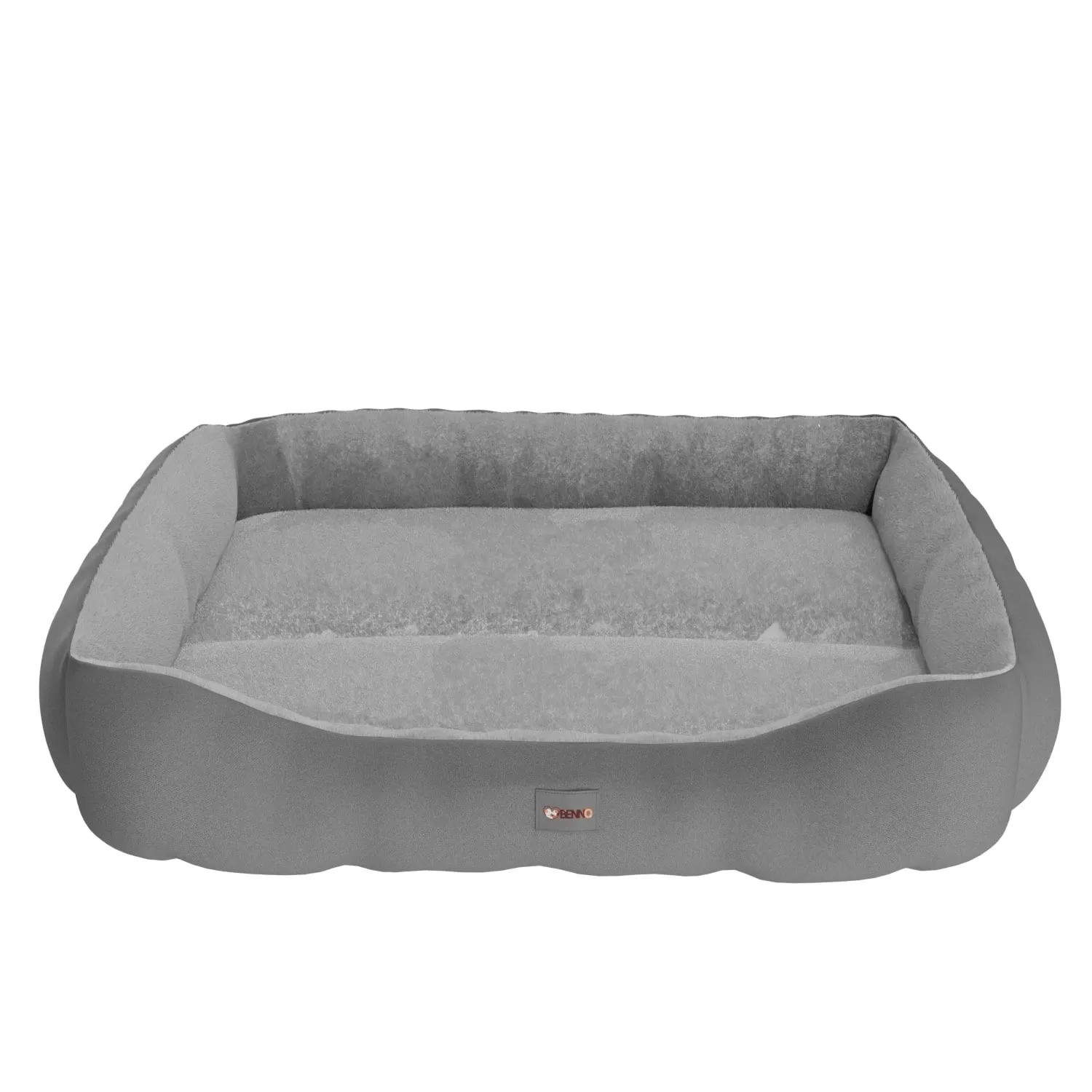 Anthrazitfarbenes Benno Hundebett Sammy, 80x65x17 cm, mit weichen Rändern.