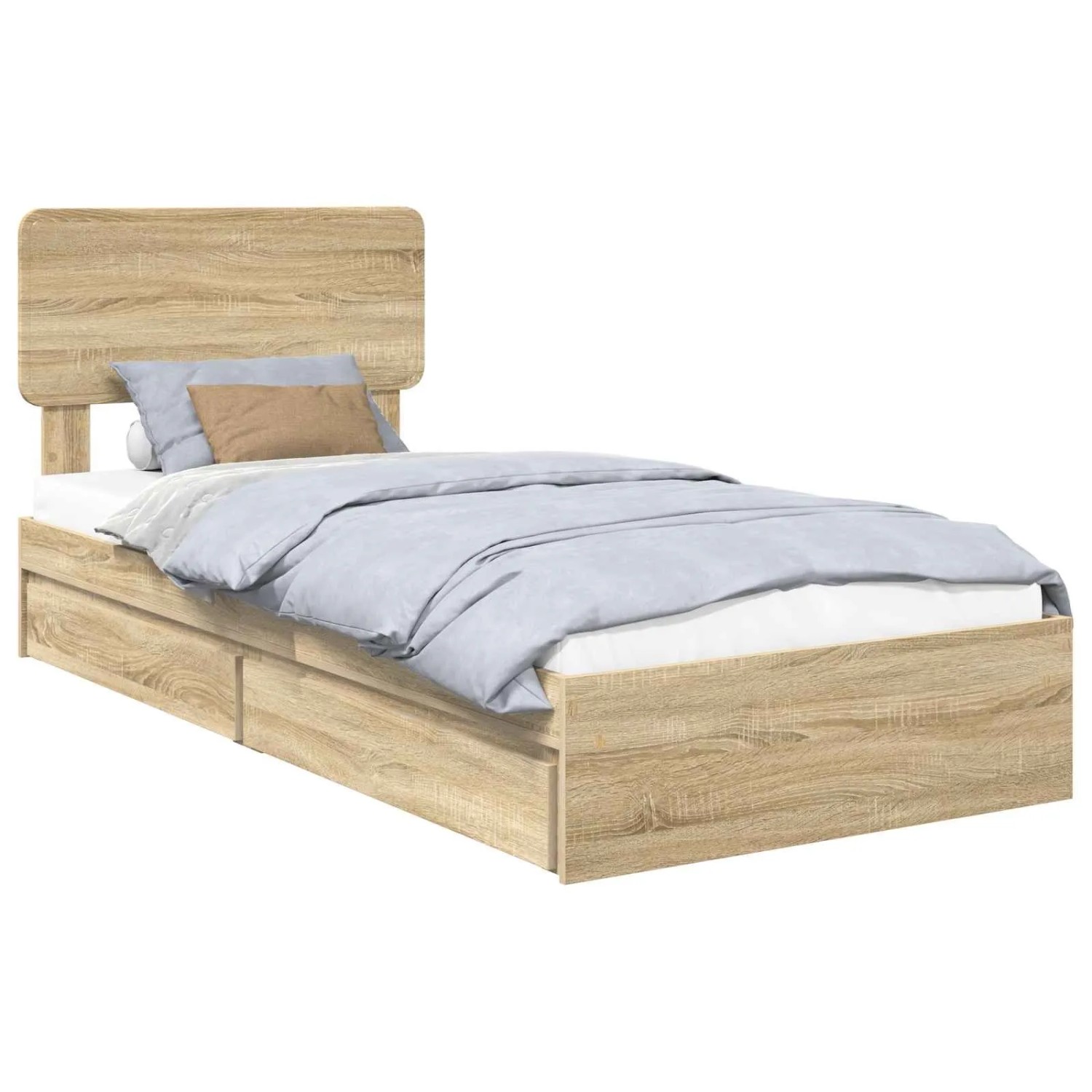 vidaXL Stauraumbett Sonoma-Eiche 90 x 200 cm Holzwerkstoff 3412313 günstig online kaufen
