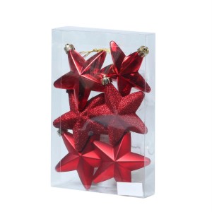 Marelida Christbaumschmuck Sterne Weihnachtsbaumschmuck Bruchfest Rot 6St Kunststoff