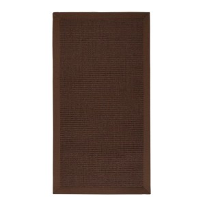 Dunkelbrauner Sisalteppich Amazonas 200x290 cm mit breiter Bordüre für Wohnbereiche.