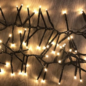 Mojawo 700er LED Cluster Lichterkette, warmweiß, für Innen & Außen. Weihnachtsbeleuchtung.