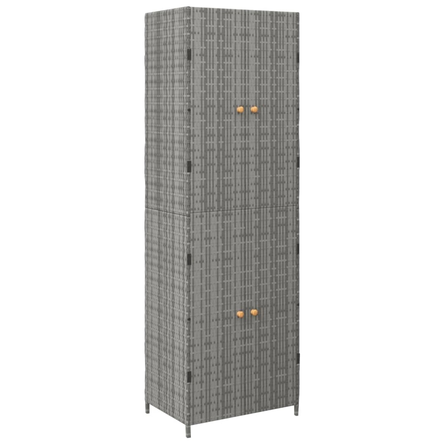 vidaXL Gartenschrank Grau 59x40x180 cm Poly Rattan günstig online kaufen