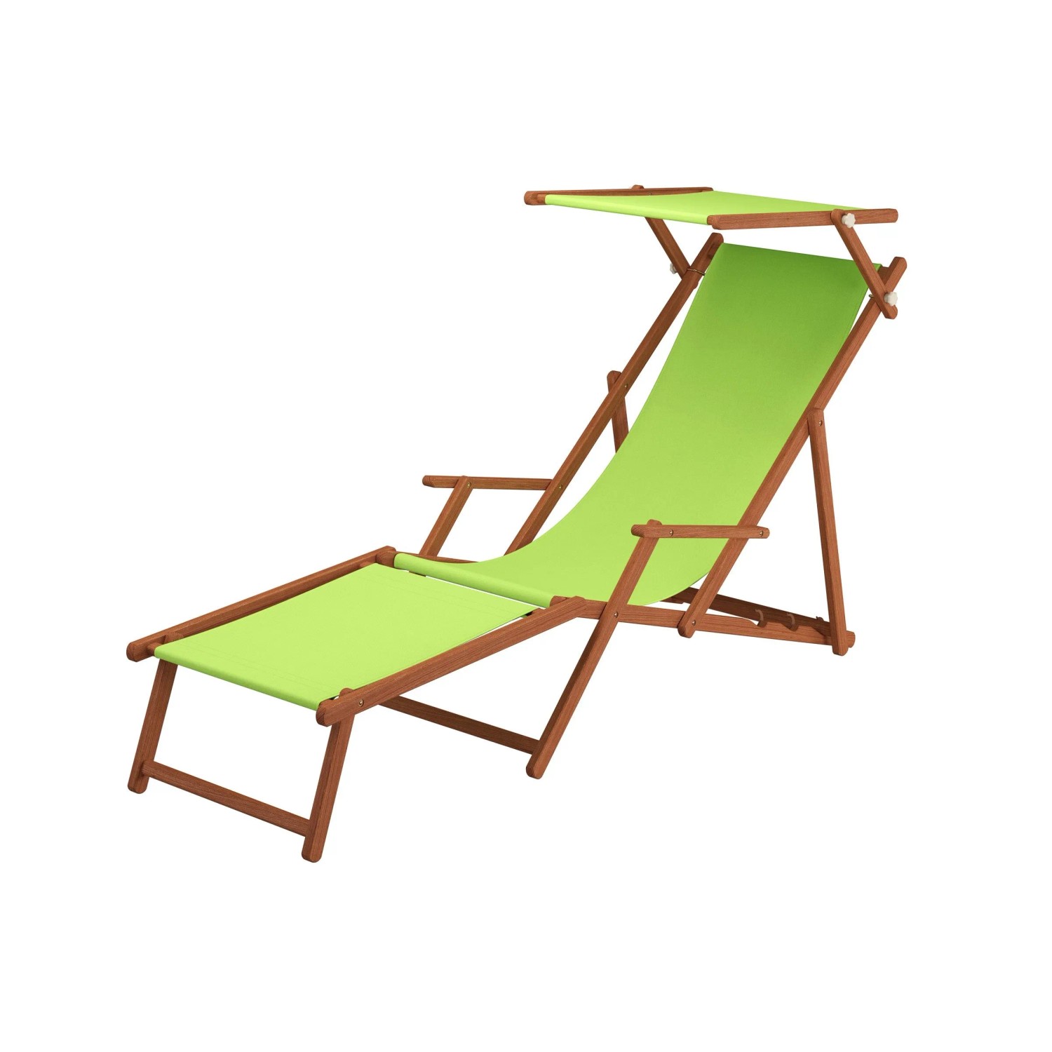 Erst-Holz Holz-Liegestuhl Strandstuhl Strand-Liege Stofffarbe Pistazie 10-3 günstig online kaufen