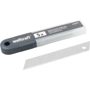 wolfcraft 5 Profi-Abbrechklingen 18 mm mit Aufbewahrungsbox.