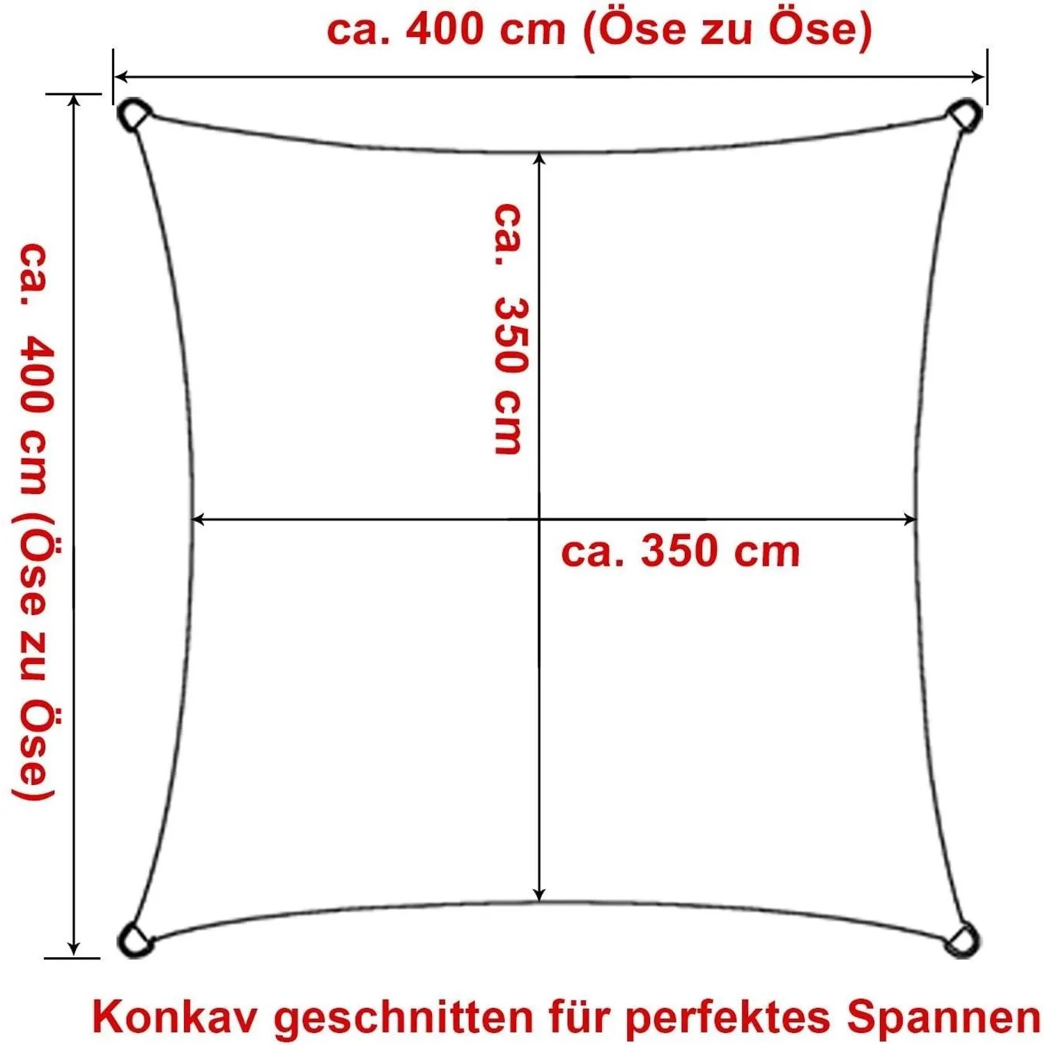 WOLTU Sonnensegel Sonnenschutz Atmungsaktiv HDPE Grau 4x4 m_3