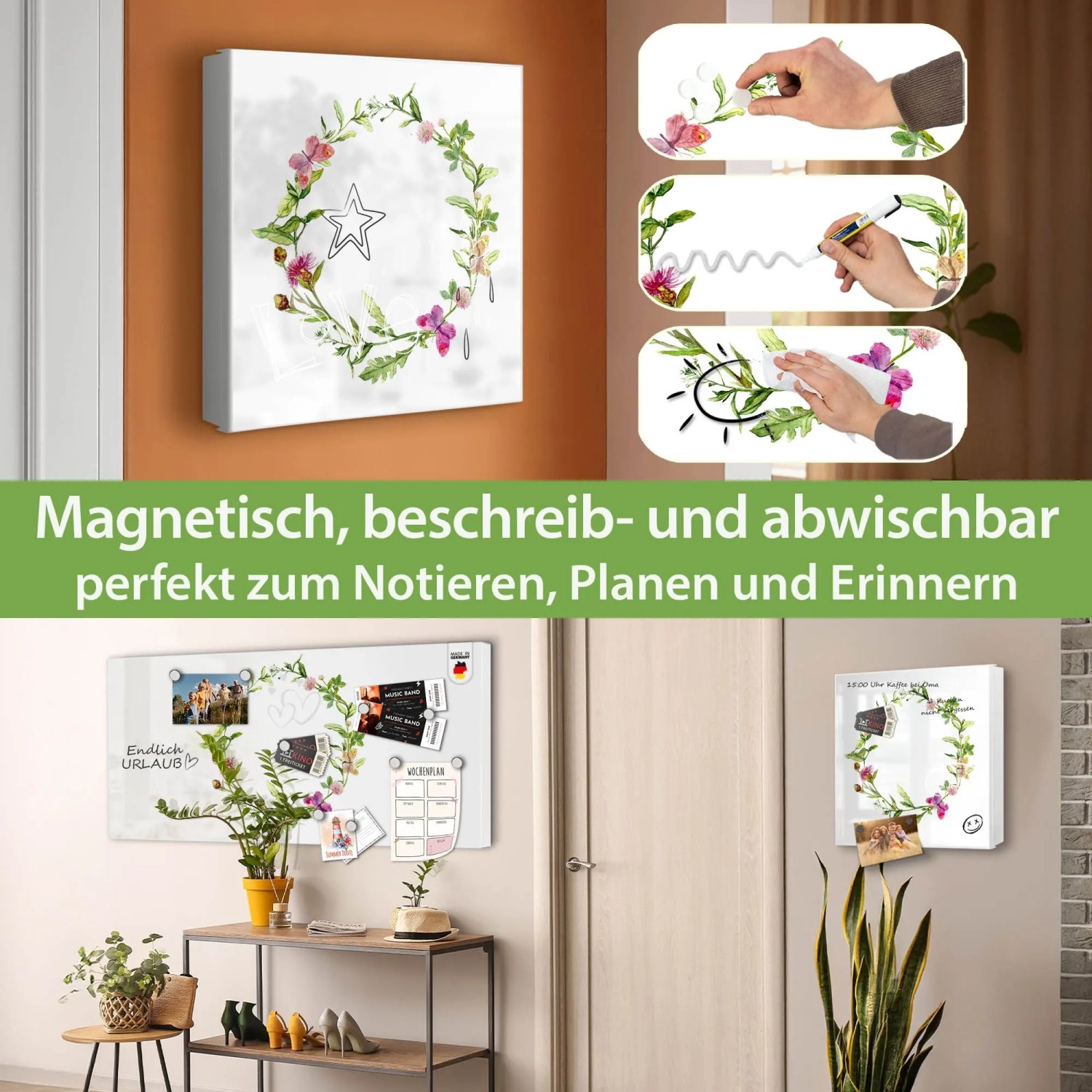 Banjado Schlüsselkasten Glas 30 x 30 cm Magnetisch 50 Haken kaufen bei OBI