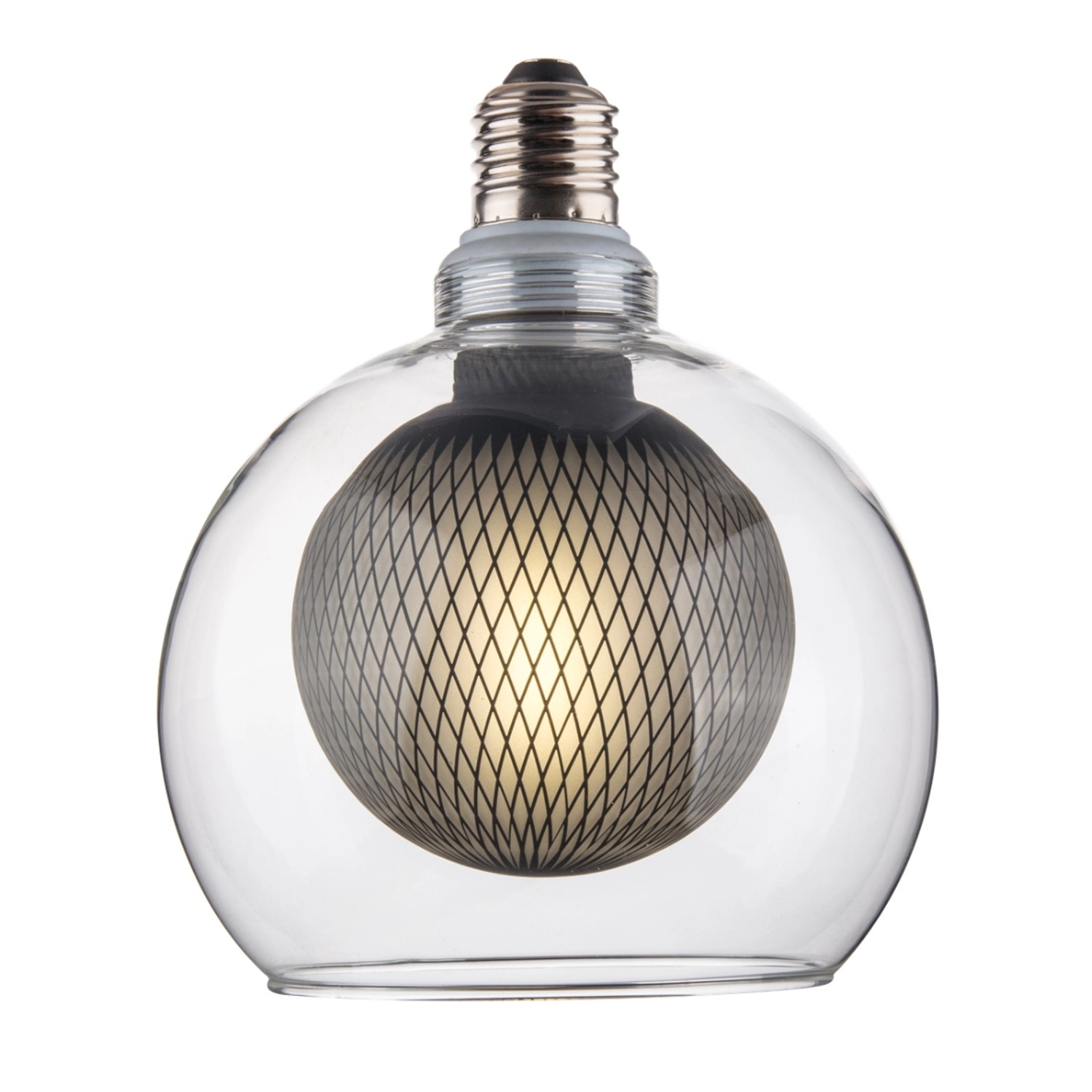 ENOVALITE LED Filament Leuchtmittel BUBBLE MESH E27 Dimmbar Warmweiß Glasku günstig online kaufen