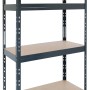 Metall-Schwerlast-Steckregal Rivet, anthrazit, 180x90x45cm, mit 4 Böden. Ideal für Keller, Garage oder Werkstatt.
