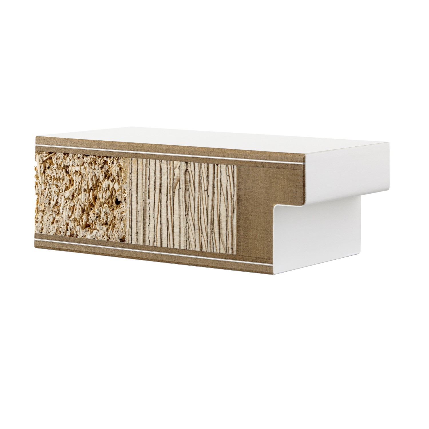 Weiße Türzarge (61x198,5x18,5 cm) mit Dekorfolie, geeignet für links und rechts.