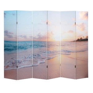 MCW Foto-Paravent A83 mit Strandmotiv, 180x244cm, als Dekoartikel & Wohnaccessoire