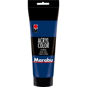 Marabu Acryl Color, 225ml Tube in Dunkelblau. Acrylfarbe für Künstler und Hobbybastler.