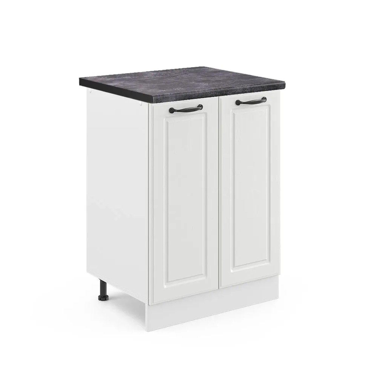 Vicco Küchenunterschrank R-Line Weiß Landhaus Weiß 60 cm AP Anthrazit
