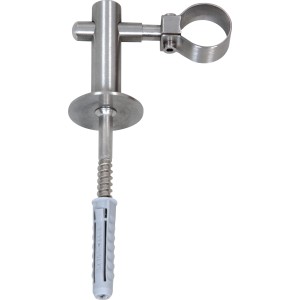 Wandkonsole mit Schelle, Ø 25 mm, Edelstahl, für Treppen- & Geländerbefestigung.