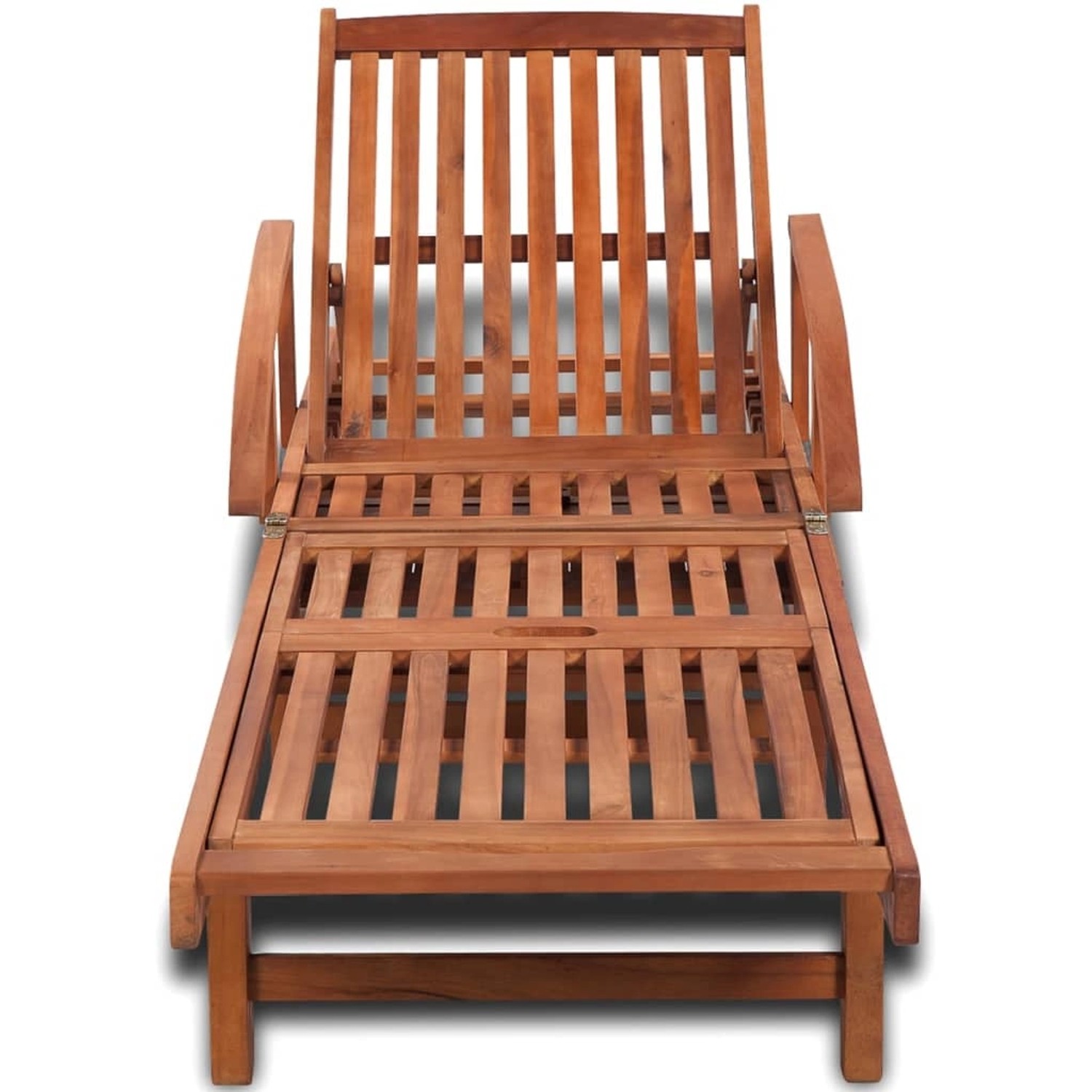 vidaXL Sonnenliege aus Akazienholz mit verstellbarer Rückenlehne und Fußteil.