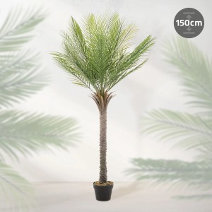 ML-Design Kunstpalme, 150 cm, im Topf. Dekorative, tropische Kunstpflanze für Innenräume.