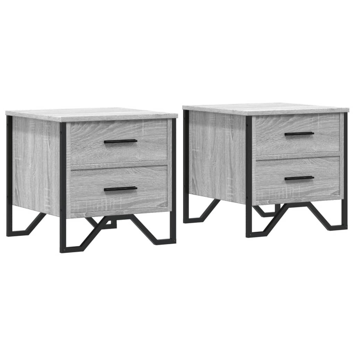 vidaXL Nachttische 2 Stk Grau Sonoma 40x41x40 cm Holzwerkstoff günstig online kaufen