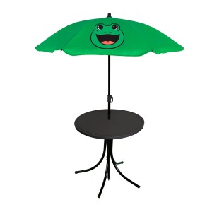 Mojawo Kinder Campingmöbel Set Frosch: Tisch mit Sonnenschirm, Frosch-Motiv, ideal für Camping & Garten.