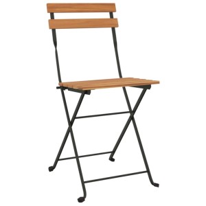 vidaXL Bistrostühle 4 Stk Klappbar Massivholz Teak und Stahl 319980
