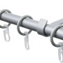 Gardinia Gardinenstangen-Set Cap, 1-läufig, silberfarben, mit Ringen und Trägern.