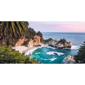 Komar Fototapete Vlies Paradise Falls, 200x100 cm, mit tropischer Küstenlandschaft.