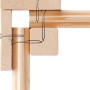Detailaufnahme der Eckverbindung eines Karibu Holz-Gartenhauses mit Schrauben.