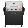 Enders Gasgrill Chicago Next 4 R Turbo mit Edelstahlhaube und abklappbaren Seitenablagen.